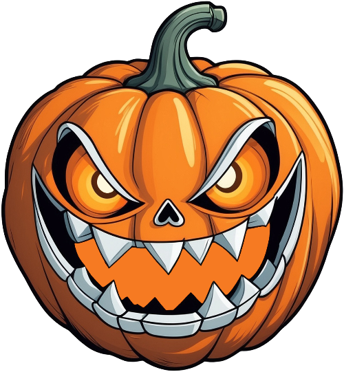 Orange Jack-O-Lantern - Original Art Sticker